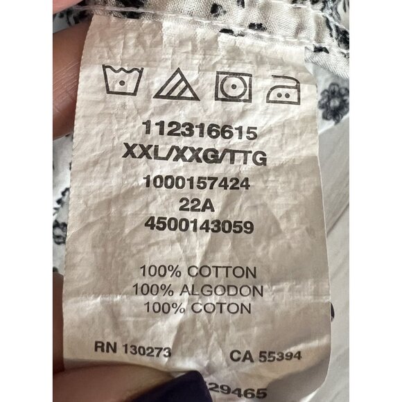 Lee Womens Floral Button-Up Long Sleeve Shirt XXL Cotton Black White Frontier - Picture 5 of 7